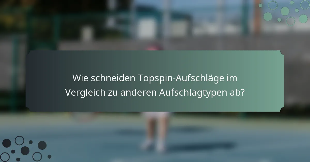 Wie schneiden Topspin-Aufschläge im Vergleich zu anderen Aufschlagtypen ab?